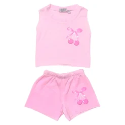 FIREHOUSE Bottoms | Tops-CHERRIES AND BOW TANK TOP AND SHORTS SET