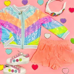 SARA SARA Outerwear | Sequin & Sparkle✨-CHEVRON SEQUIN JACKET