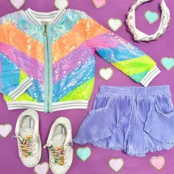 SARA SARA Outerwear | Sequin & Sparkle✨-CHEVRON SEQUIN JACKET