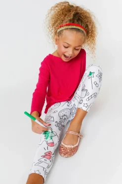 TEREZ Bottoms-CHRISTMAS COLORING LEGGINGS