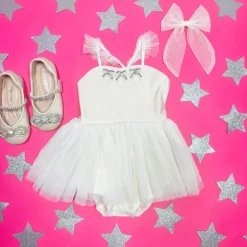 NORALEE Dresses | Sets-CLEMENTINE BOW TUTU ONESIE DRESS