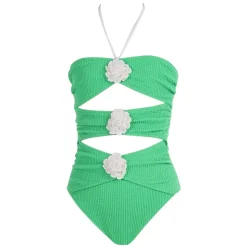 NESSI BYRD Swim-CLODIA FLOWER CRINKLED ONE PIECE SWIMSUIT