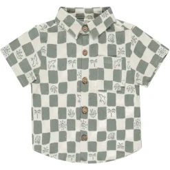 BOY RYLEE + CRU Tops | Tops-COASTAL CHECK BUTTON DOWN TOP