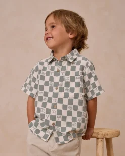 BOY RYLEE + CRU Tops | Tops-COASTAL CHECK BUTTON DOWN TOP