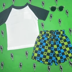 BOY MISH MISH Swim-COLOR BLOCK SHORT SLEEVE RASH GUARD