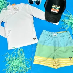 BOY SHADE CRITTERS Swim | Swim-COLORBLOCK STRIPE SWIM TRUNKS