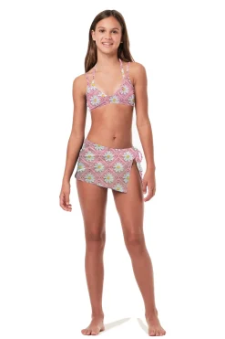 SUBMARINE SWIMWEAR Swim | Spring Florals-CROCHET FLOWER PRINT SARONG