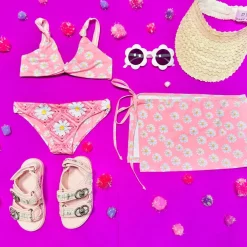 SUBMARINE SWIMWEAR Swim | Spring Florals-CROCHET FLOWER PRINT SARONG