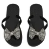 PLANET SEA Shoes | Bows Collection-CRYSTAL BOW FLIP FLOP SANDALS
