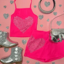 MIA NEW YORK Bottoms | Hearts-CRYSTAL HEART SKORT