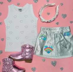 MIA NEW YORK Tops-CRYSTAL HEARTS LOVE TANK TOP