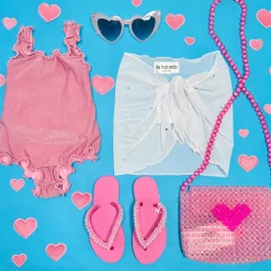 LES TOUT PETITS Swim-CRYSTAL STONE SHORT SARONG COVER UP