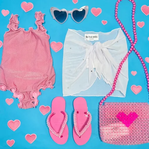 LES TOUT PETITS Swim-CRYSTAL STONE SHORT SARONG COVER UP
