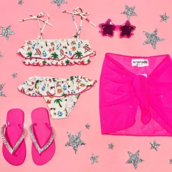 LES TOUT PETITS Swim-CRYSTAL STONE SHORT SARONG COVER UP