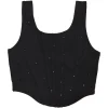 FLOWERS BY ZOE Tops-CRYSTAL STONES TANK TOP
