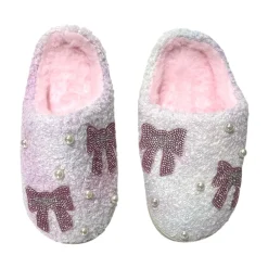 BARI LYNN Shoes | Bows Collection-CRYSTALS & PEARL BOW SLIPPERS