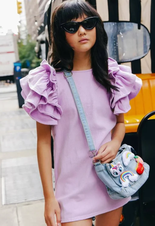 LOLA AND THE BOYS Dresses | Denim On Denim-DENIM RUFFLE DRESS