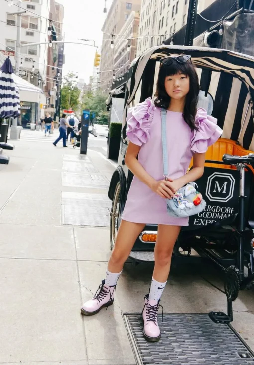 LOLA AND THE BOYS Dresses | Denim On Denim-DENIM RUFFLE DRESS