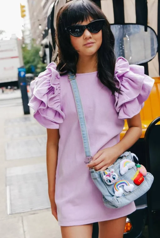 LOLA AND THE BOYS Dresses | Denim On Denim-DENIM RUFFLE DRESS