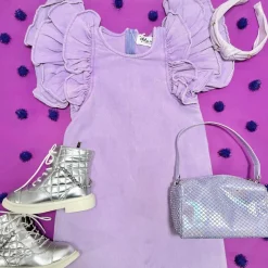LOLA AND THE BOYS Dresses | Denim On Denim-DENIM RUFFLE DRESS
