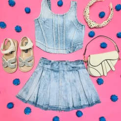 FLOWERS BY ZOE Tops-DENIM TANK TOP