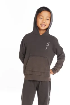 BOY CHASER KIDS Outerwear | Lightning Bolt-DISTRESSED LIGHTNING BOLT HOODIE