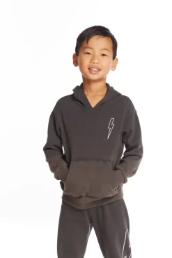 BOY CHASER KIDS Outerwear | Lightning Bolt-DISTRESSED LIGHTNING BOLT HOODIE
