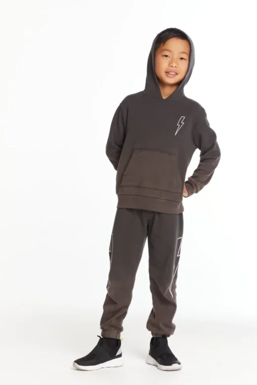 BOY CHASER KIDS Outerwear | Lightning Bolt-DISTRESSED LIGHTNING BOLT HOODIE