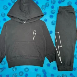 BOY CHASER KIDS Outerwear | Lightning Bolt-DISTRESSED LIGHTNING BOLT HOODIE