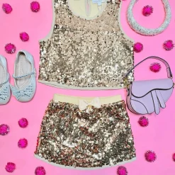 ANGEL'S FACE Tops-DIVA SEQUIN TOP