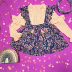 LOUISE MISHA KIDS Bottoms | Spring Florals-ELEONOR WILD FLOWERS SKIRT W/ SUSPENDERS