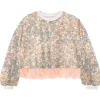 ANDORINE Outerwear | Sequin & Sparkle✨-EMBELLISHED SEQUIN SWEATSHIRT W/ FEATHERS