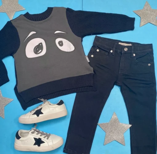 BOY LOUD APPAREL Outerwear-EYES KNITTED SWEATSHIRT