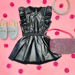 T2LOVE Dresses-FAUX LEATHER DRESS