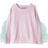 ANDORINE Outerwear-FEATHER TRIM SWEATSHIRT