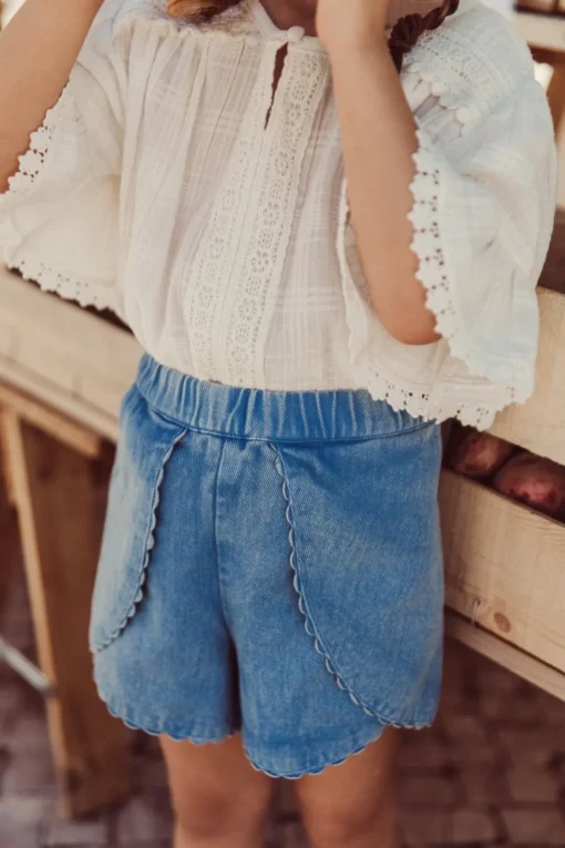 LOUISE MISHA KIDS Tops-FELIZA LACE TRIM TOP