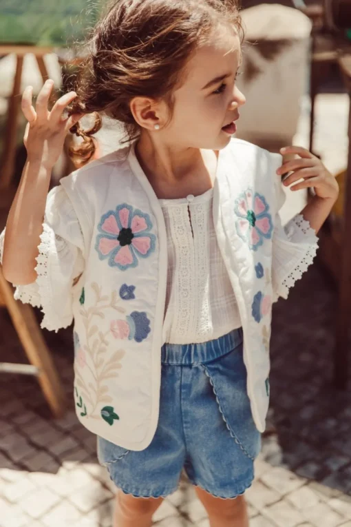 LOUISE MISHA KIDS Tops-FELIZA LACE TRIM TOP