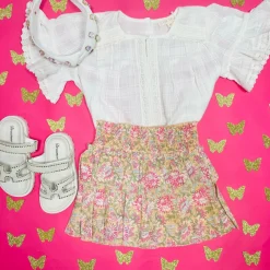 LOUISE MISHA KIDS Tops-FELIZA LACE TRIM TOP