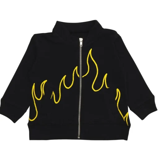 BOY CHASER KIDS Outerwear-FLAMES ZIP UP HOODIE