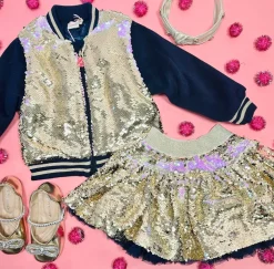 BILLIEBLUSH Outerwear | Sequin & Sparkle✨-FLIP SEQUIN BOMBER JACKET