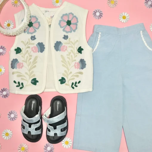LOUISE MISHA KIDS Bottoms-FLOR CHAMBRAY PANTS