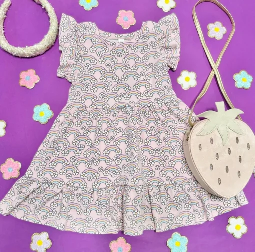 HUXBABY Dresses | Dresses-FLOWER BOW FRILL DRESS