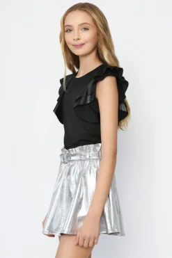MIA NEW YORK Tops-FLUTTER SLEEVE TOP