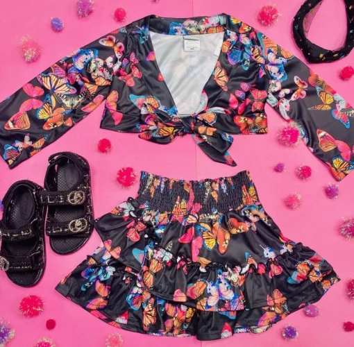 SUBMARINE SWIMWEAR Tops | Butterflies-FLY AWAY BUTTERFLY WRAP TOP