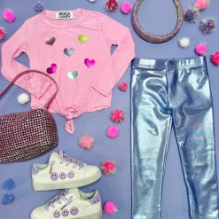 ROCK CANDY Tops | Tops-FOIL HEARTS LONG SLEEVE TSHIRT