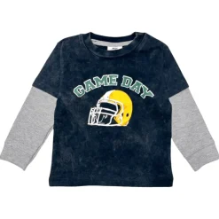 BOY MISH MISH Tops | Tops-GAME DAY TWOFER LONG SLEEVE TSHIRT
