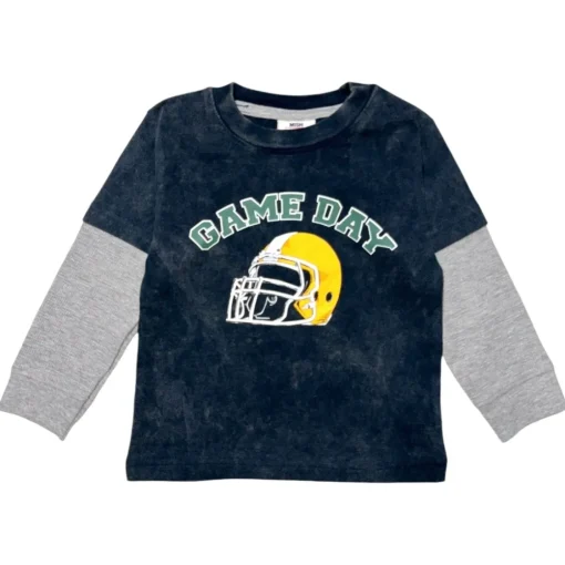 BOY MISH MISH Tops | Tops-GAME DAY TWOFER LONG SLEEVE TSHIRT
