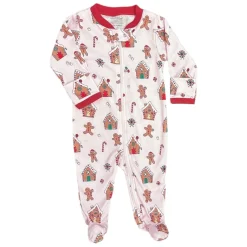 NOOMIE Footies / Pajamas-GINGERBREAD WORLD ZIP FOOTIE
