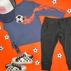 BOY YPORQUE Tops-GOAL SOCCER LONG SLEEVE SOUND TSHIRT (PLAYS MUSIC)