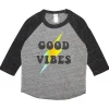 BOY ROCK CANDY Tops | Tops-GOOD VIBES LIGHTNING BOLT RAGLAN TSHIRT